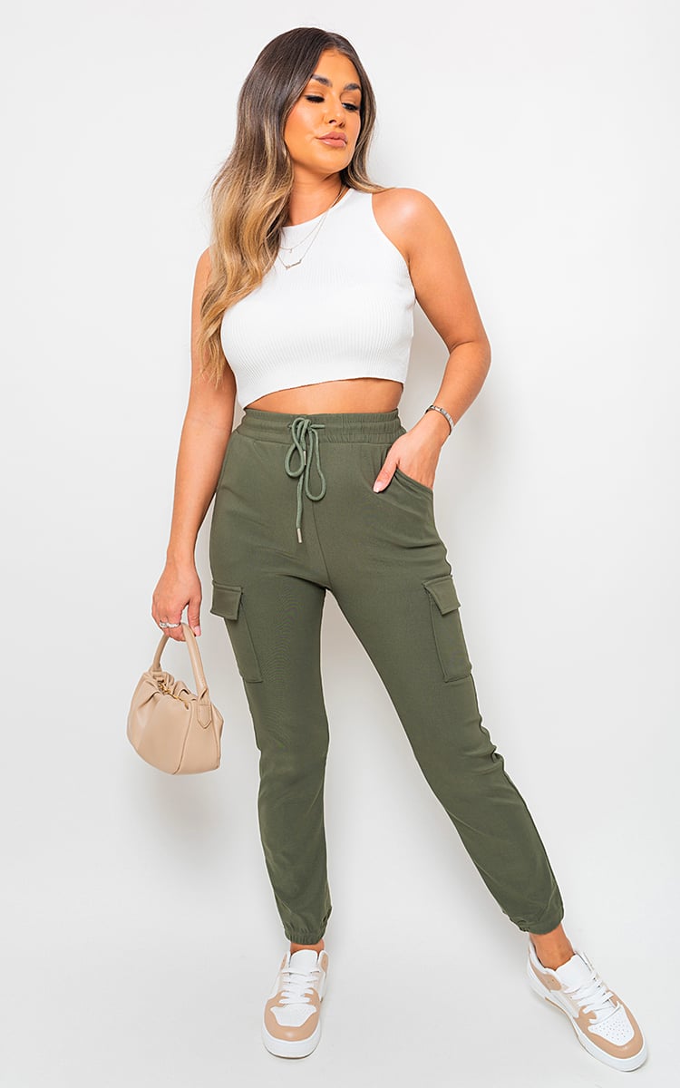 Cargo Pocket Trouser with Drawstring Moda