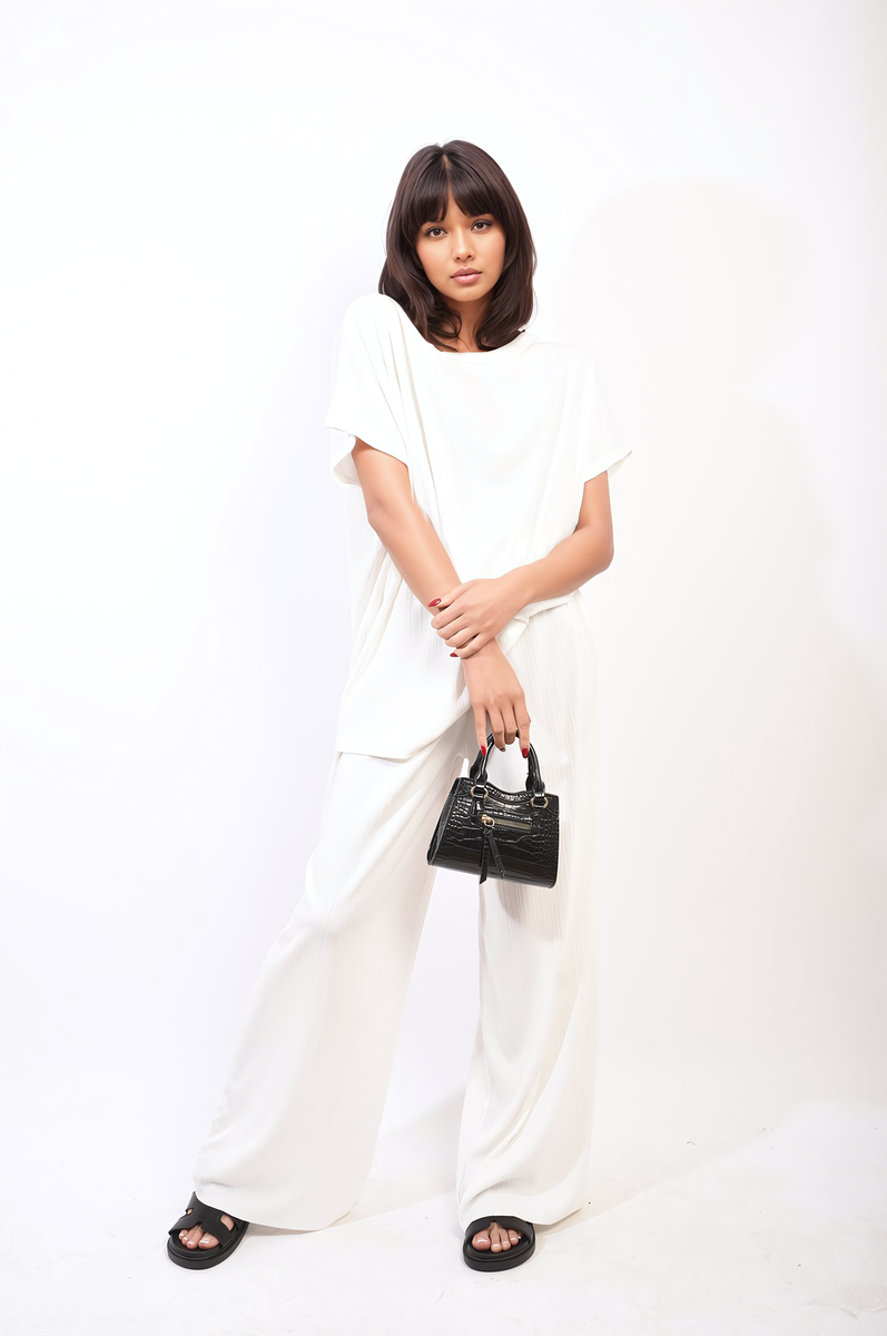 Oversized Top and Wide Leg Trouser Co-ord Set Moda