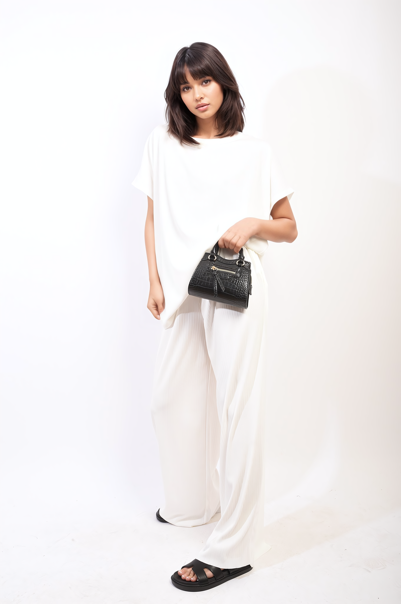 Oversized Top and Wide Leg Trouser Co-ord Set Moda