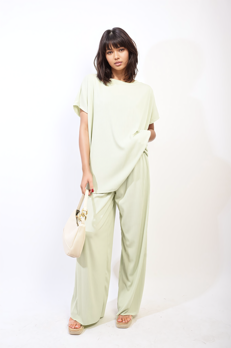 Oversized Top and Wide Leg Trouser Co-ord Set Moda