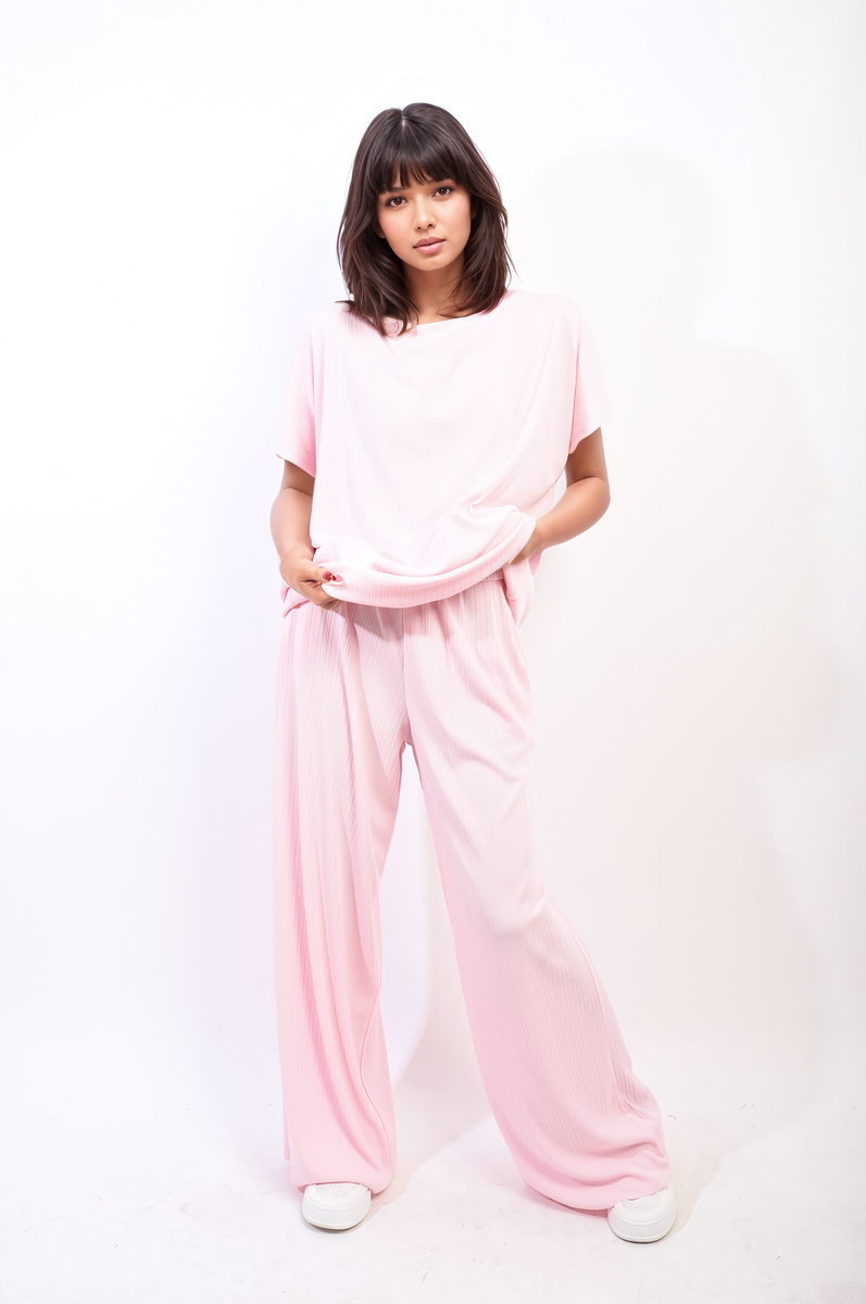 Oversized Top and Wide Leg Trouser Co-ord Set Moda