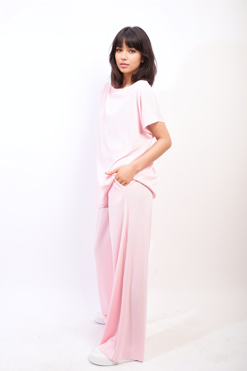 Oversized Top and Wide Leg Trouser Co-ord Set Moda