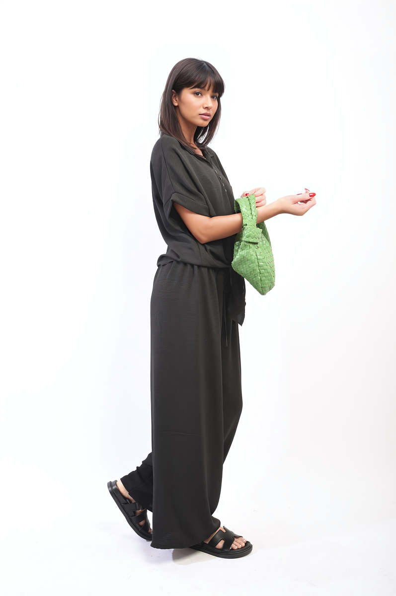 Oversized Top and Wide Leg Trouser Co-ord Set Moda