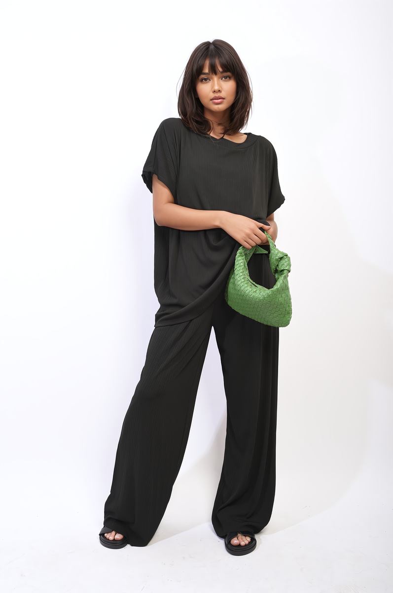 Oversized Top and Wide Leg Trouser Co-ord Set Moda