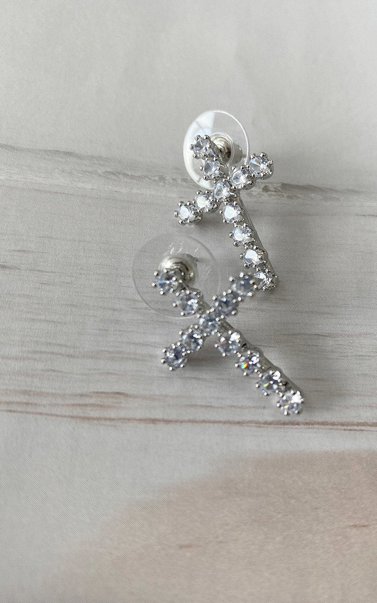 Cross Diamante Earrings