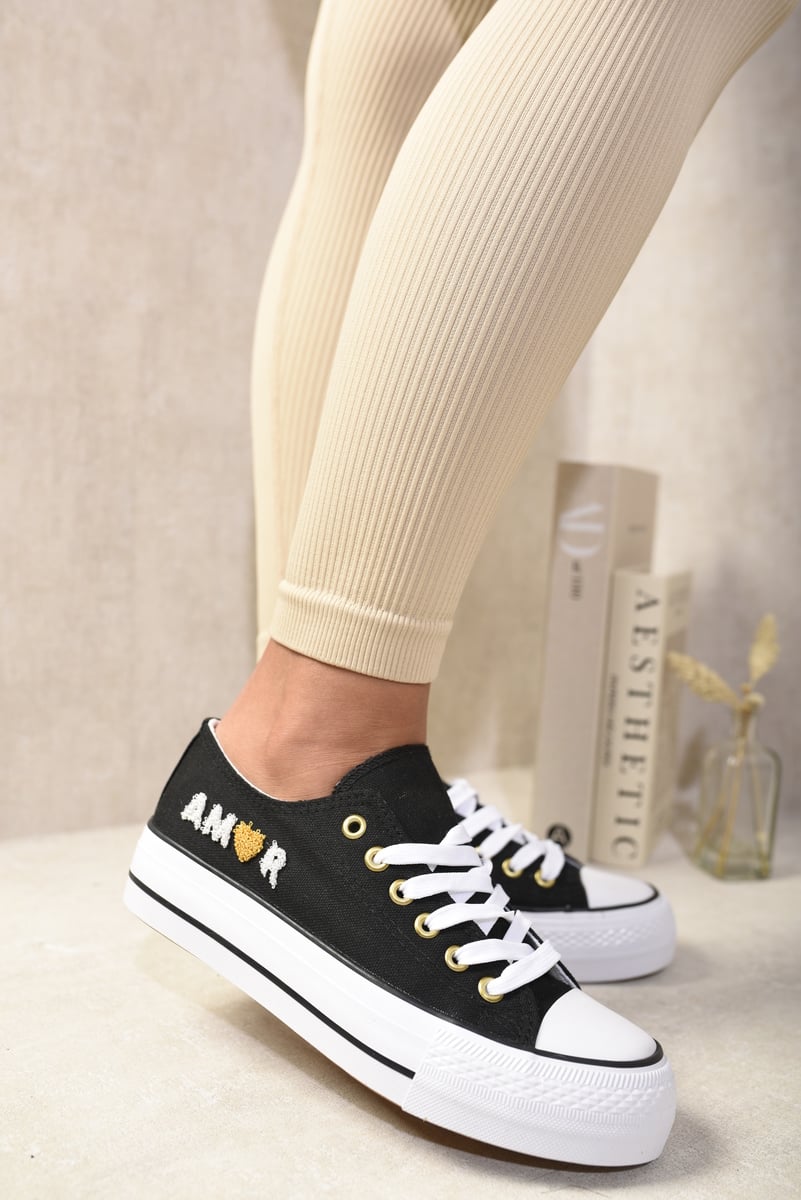 Lace Up Amor Side Detail Chunky Trainers Moda