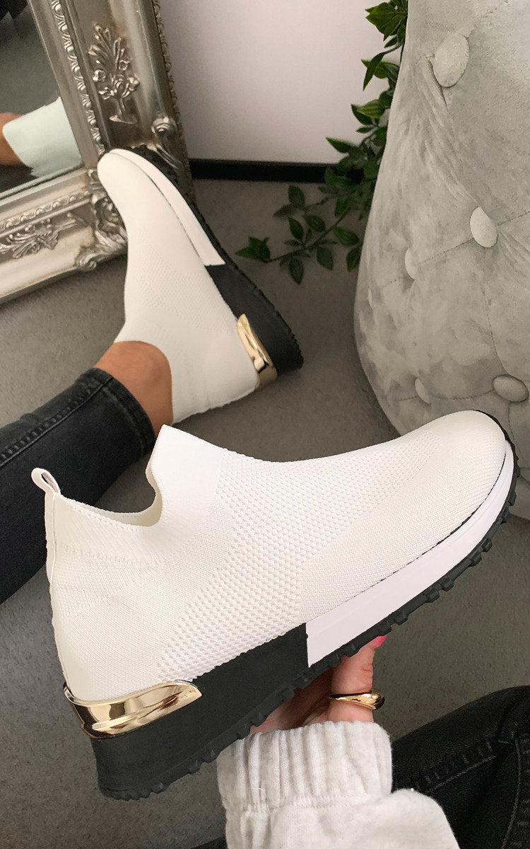 Slip On Sock Wedge Trainers