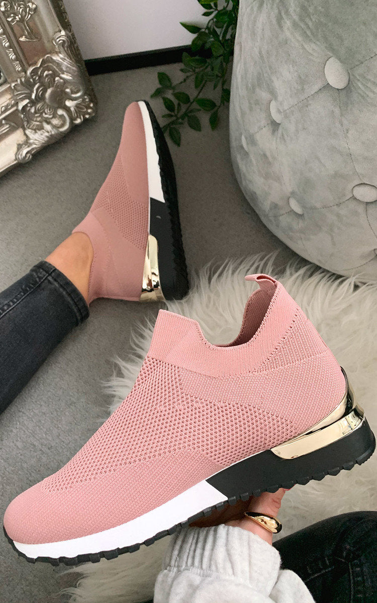 Slip On Sock Wedge Trainers