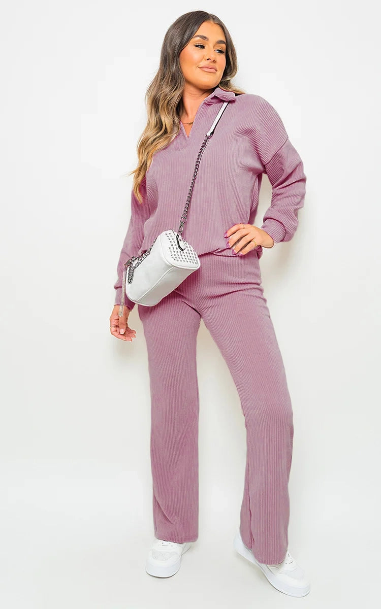 Collared Long Sleeve & Trouser Co-ord Set