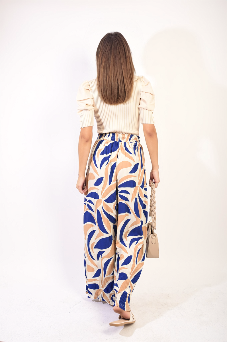 Abstract Pattern Wide Leg Trousers Moda