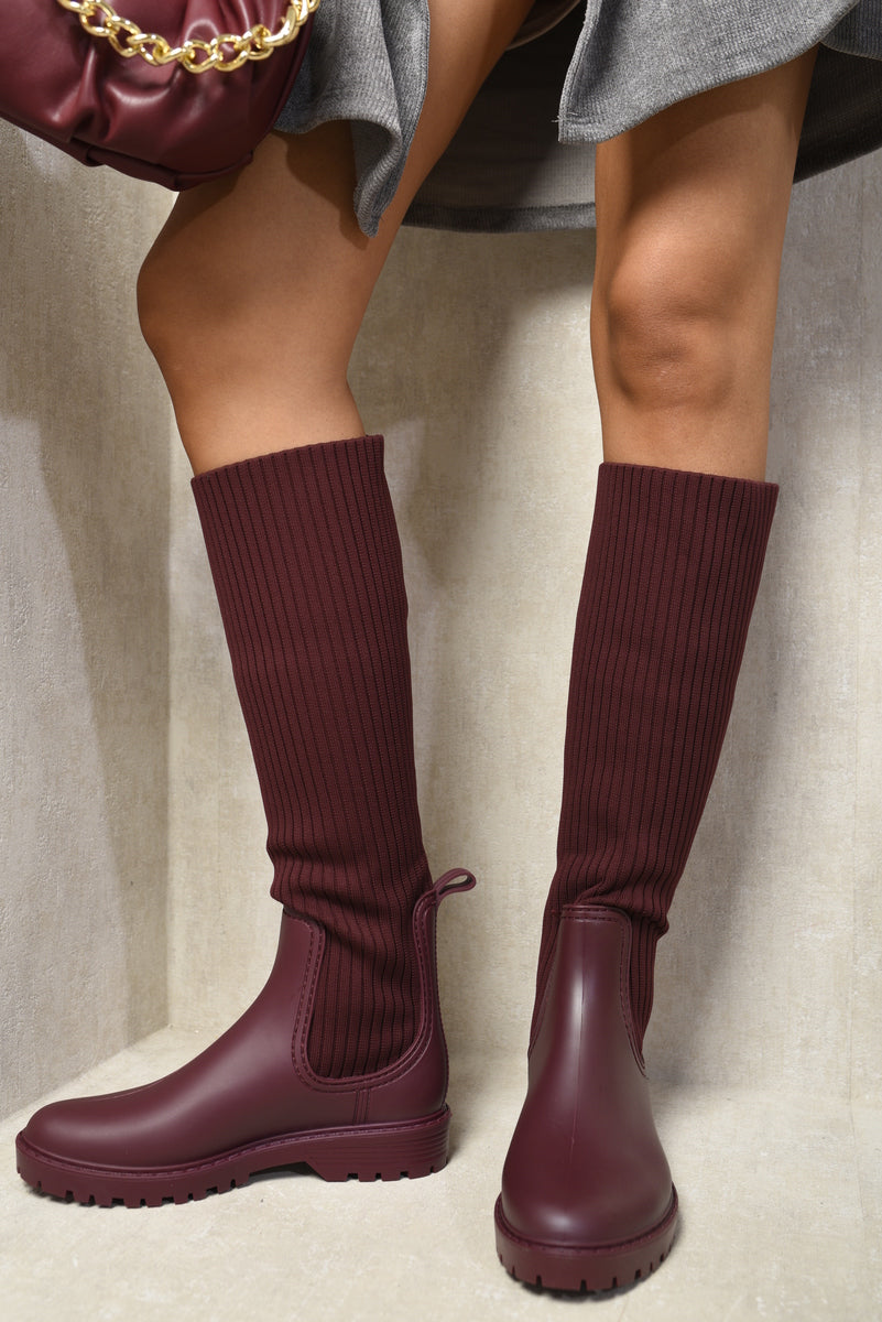 High Sock Platform Boots Moda