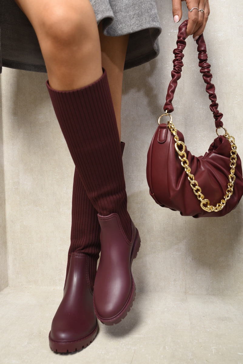 High Sock Platform Boots Moda