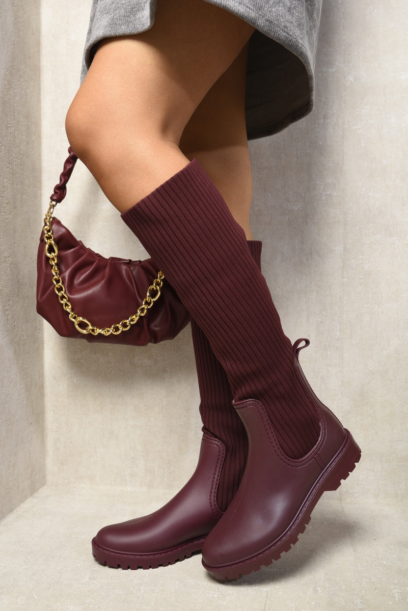 High Sock Platform Boots Moda