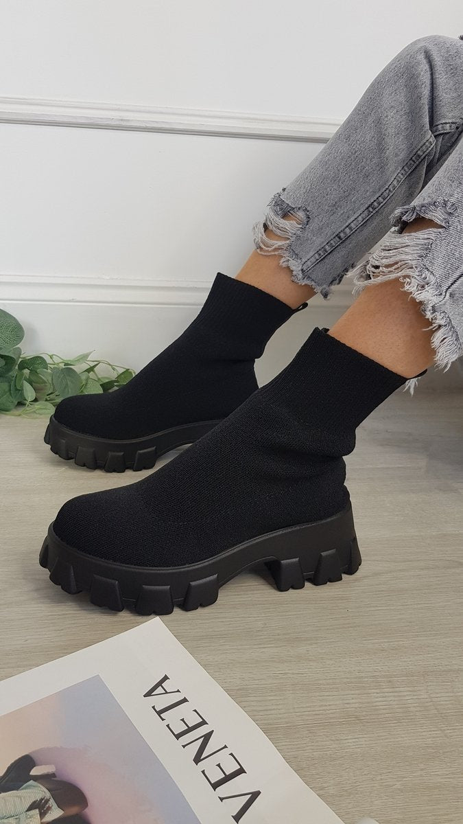 Chunky Sock Boots Moda