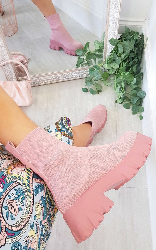 Chunky Sock Boots Moda