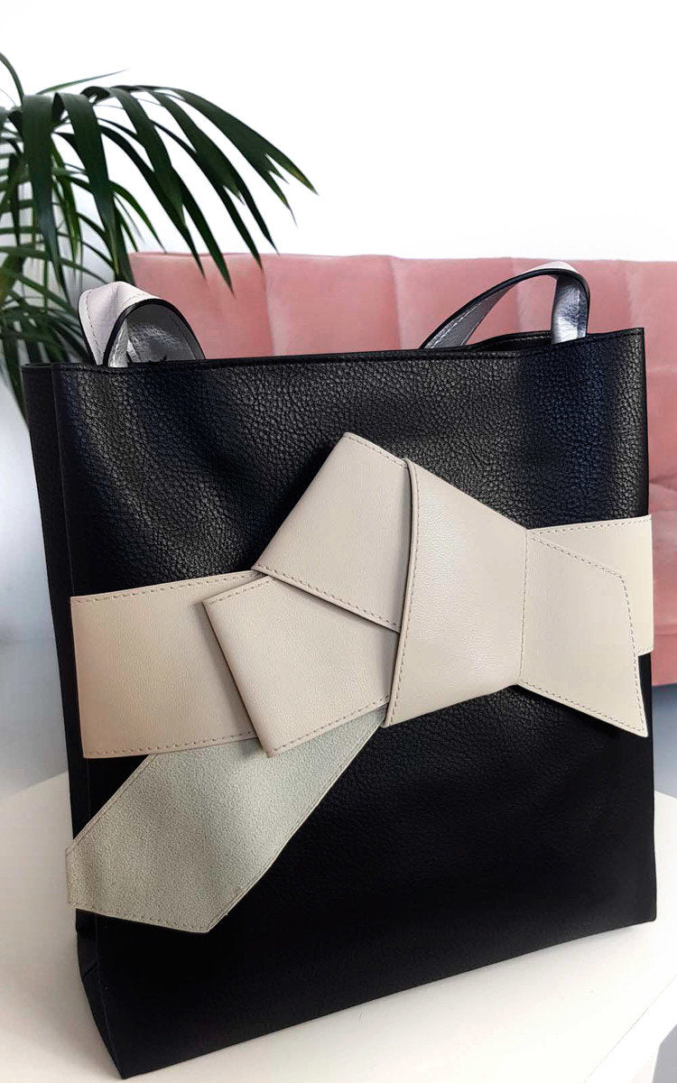 Colour Block Bow Tote Handbag Moda