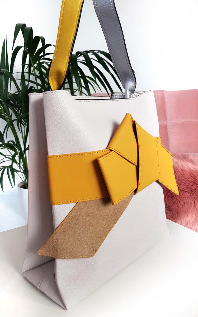 Colour Block Bow Tote Handbag Moda