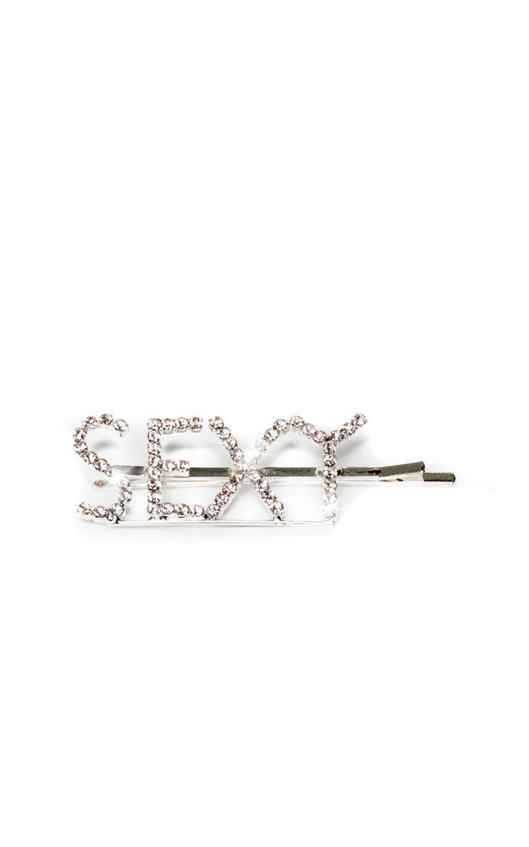 Slogan Diamante Detail Hair Clip Moda