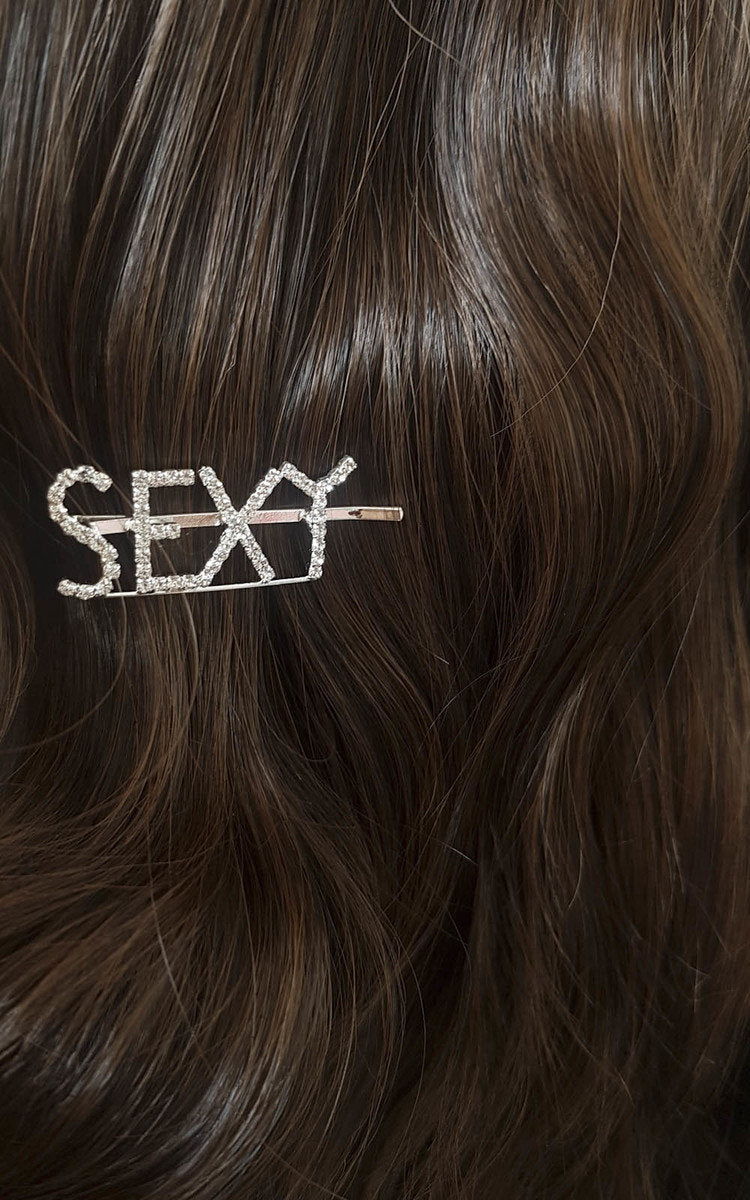 Slogan Diamante Detail Hair Clip Moda