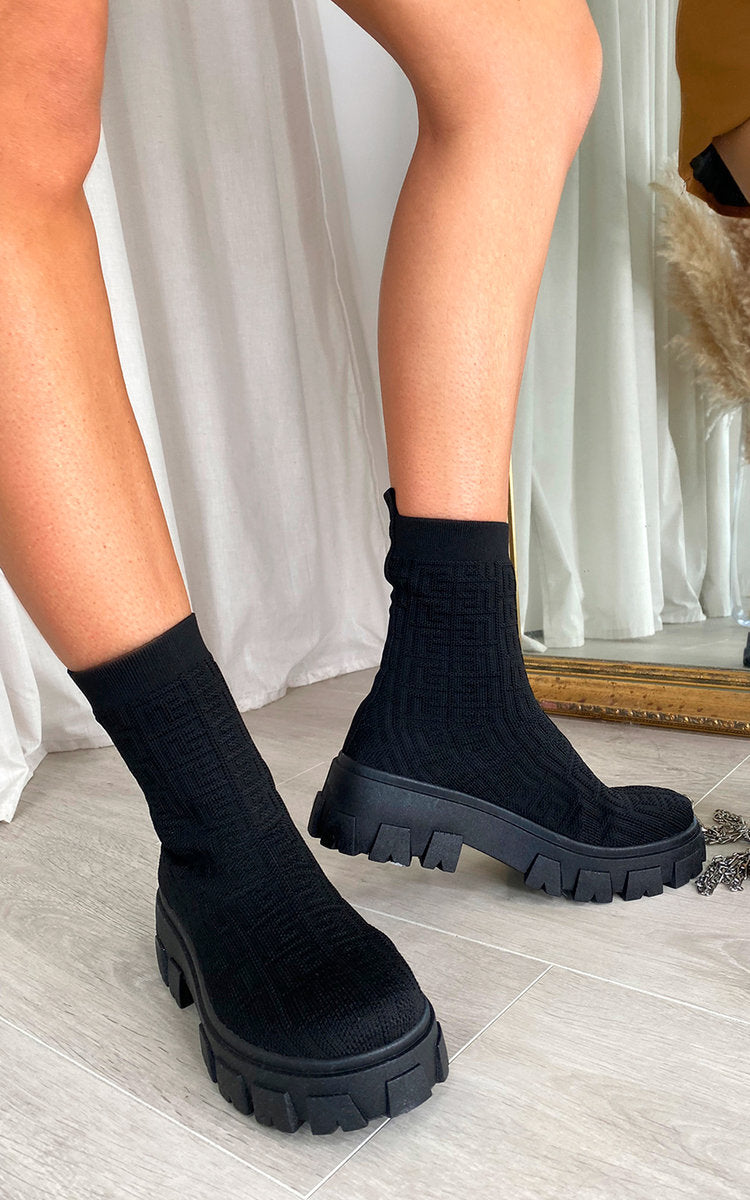 Chunky Sock Boots Moda