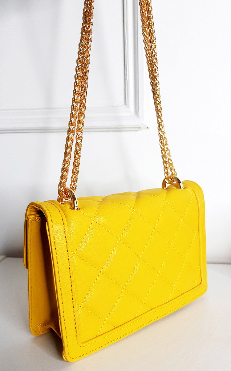 Faux Leather Chain Strap Shoulder Bag Moda