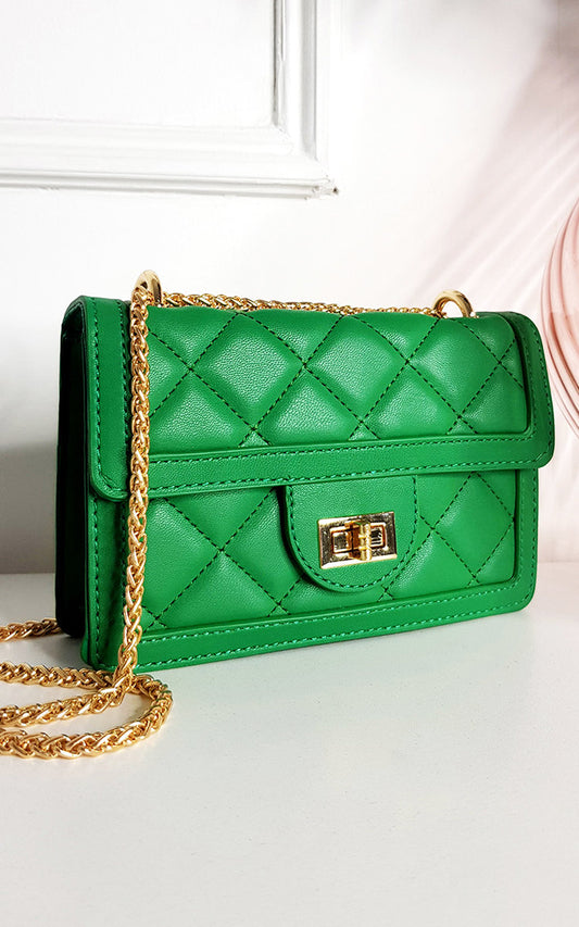 Faux Leather Chain Strap Shoulder Bag Moda