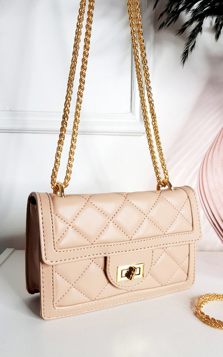 Faux Leather Chain Strap Shoulder Bag Moda