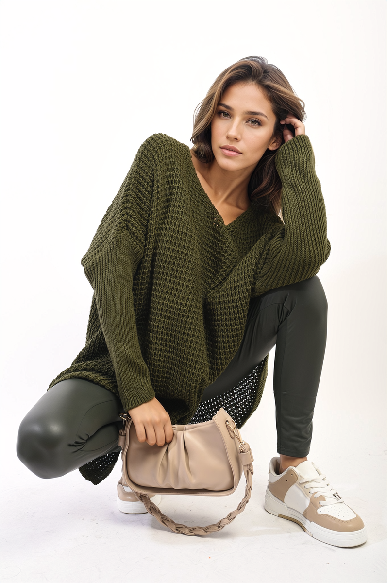 Oversized Chunky Knitted Jumper Moda