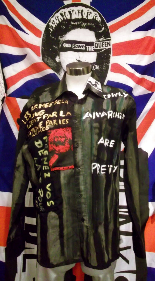 Vintage Punk/Seditionaries style shirt-viva buanoventura/karl marx .46" chest Etsy