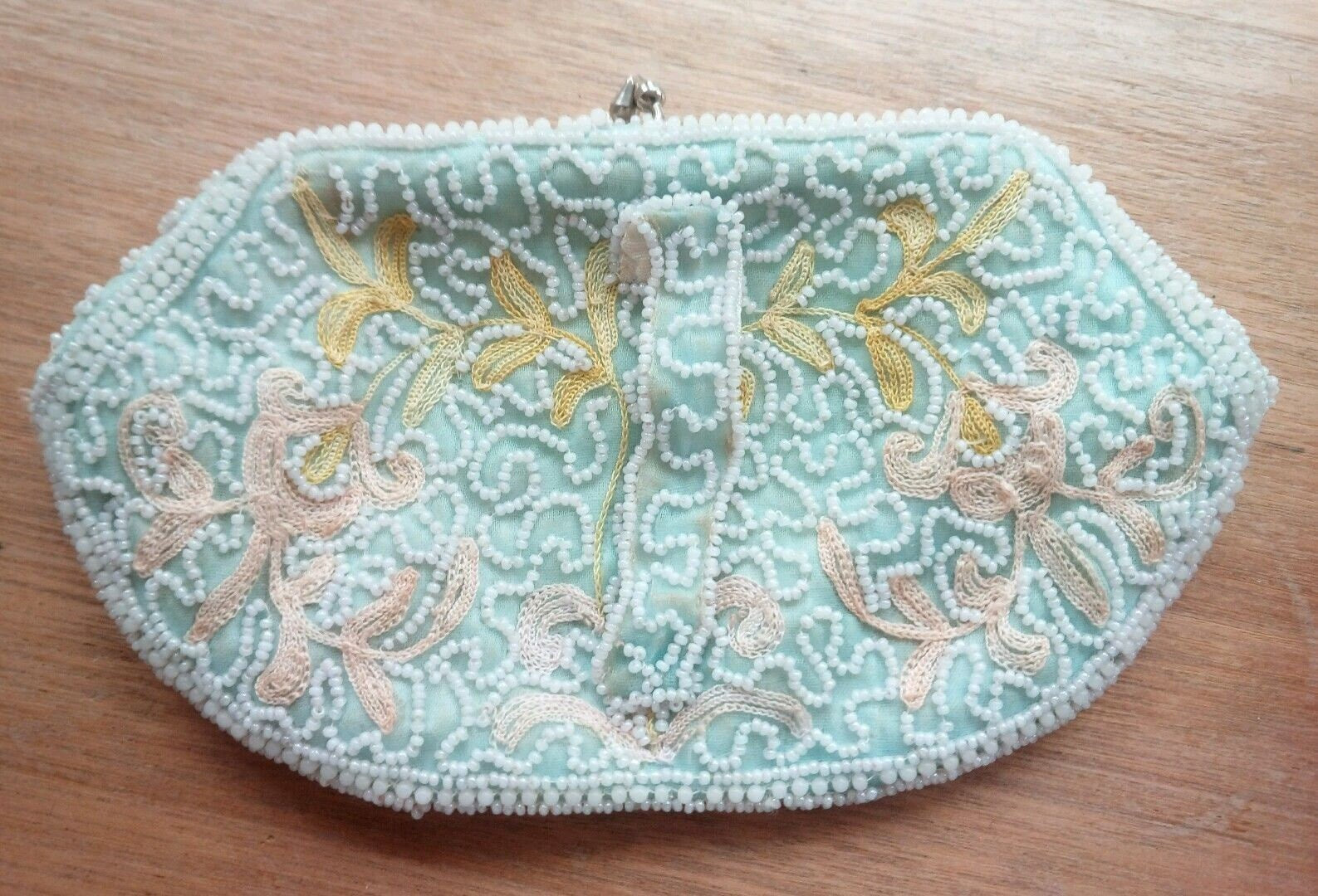 Stunning exquisite Vintage Retro handmade clutch purse Evening bag/ CLASP 8"X4" Etsy