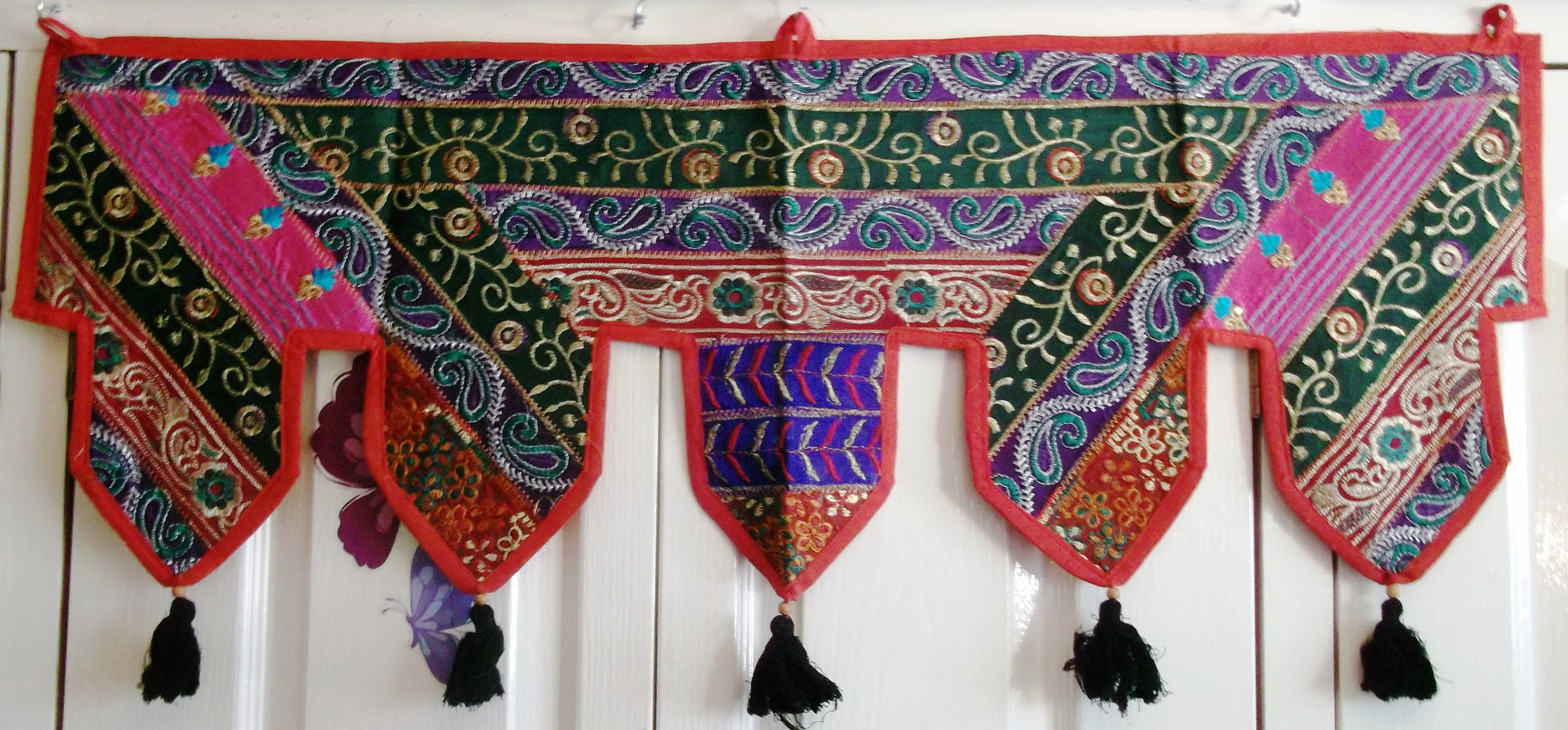 Radlisha Krisha Toran 98cm x 37cm (approx) Oriental exquisite window/door display. Etsy