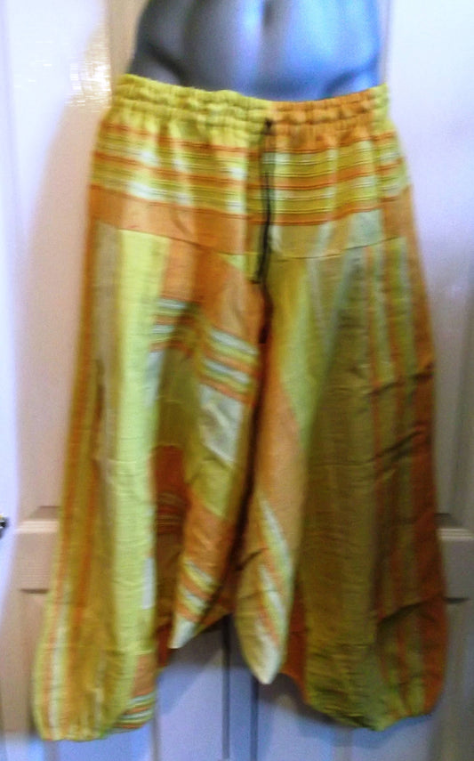 UNISEX Harem Trousers striped heavy thick cotton print - Alladin Design. yellow. perfect festi/chilling pants Etsy