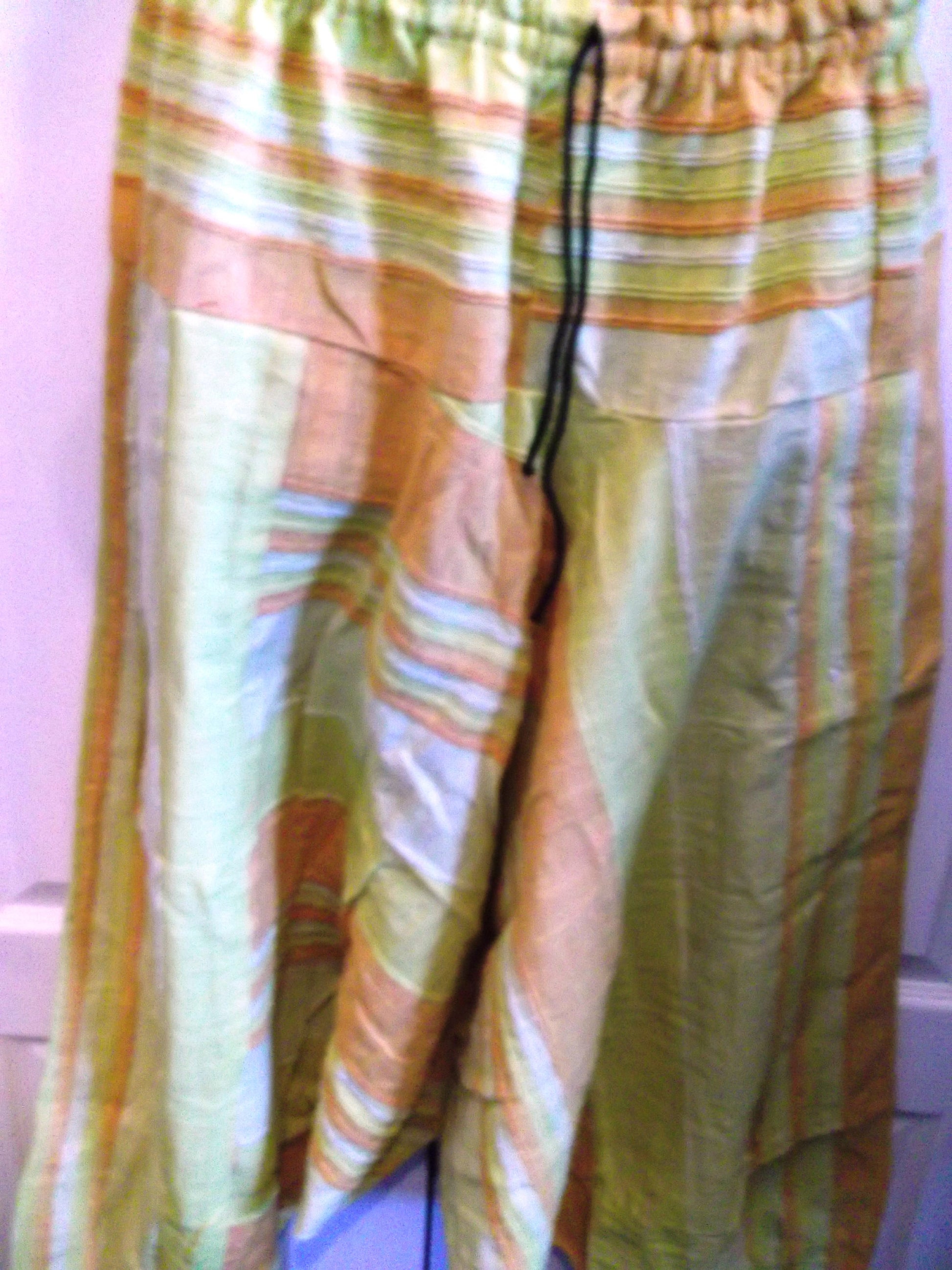 UNISEX Harem Trousers striped heavy thick cotton print - Alladin Design. yellow. perfect festi/chilling pants Etsy