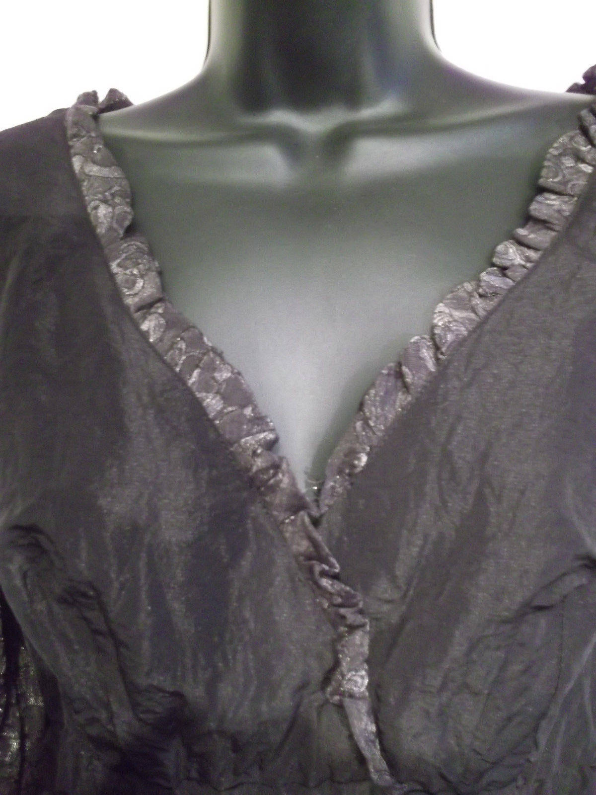 Gorgeous floaty Black Wrap Front Dress by My Collection Design Paris, Size Medium Etsy