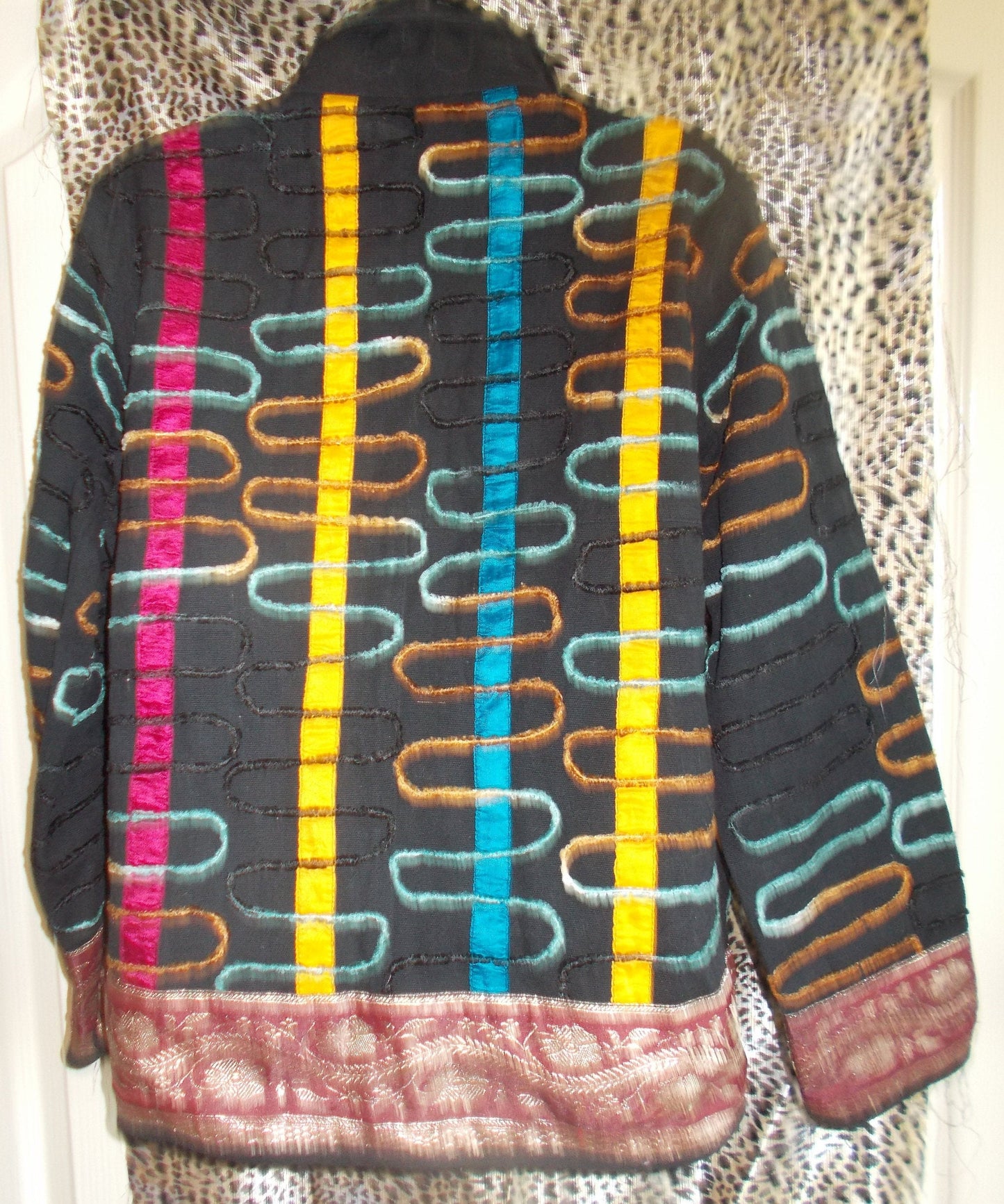 Unusual boho jacket size 14 Festival may be or every day wear- Statement Item. Etsy