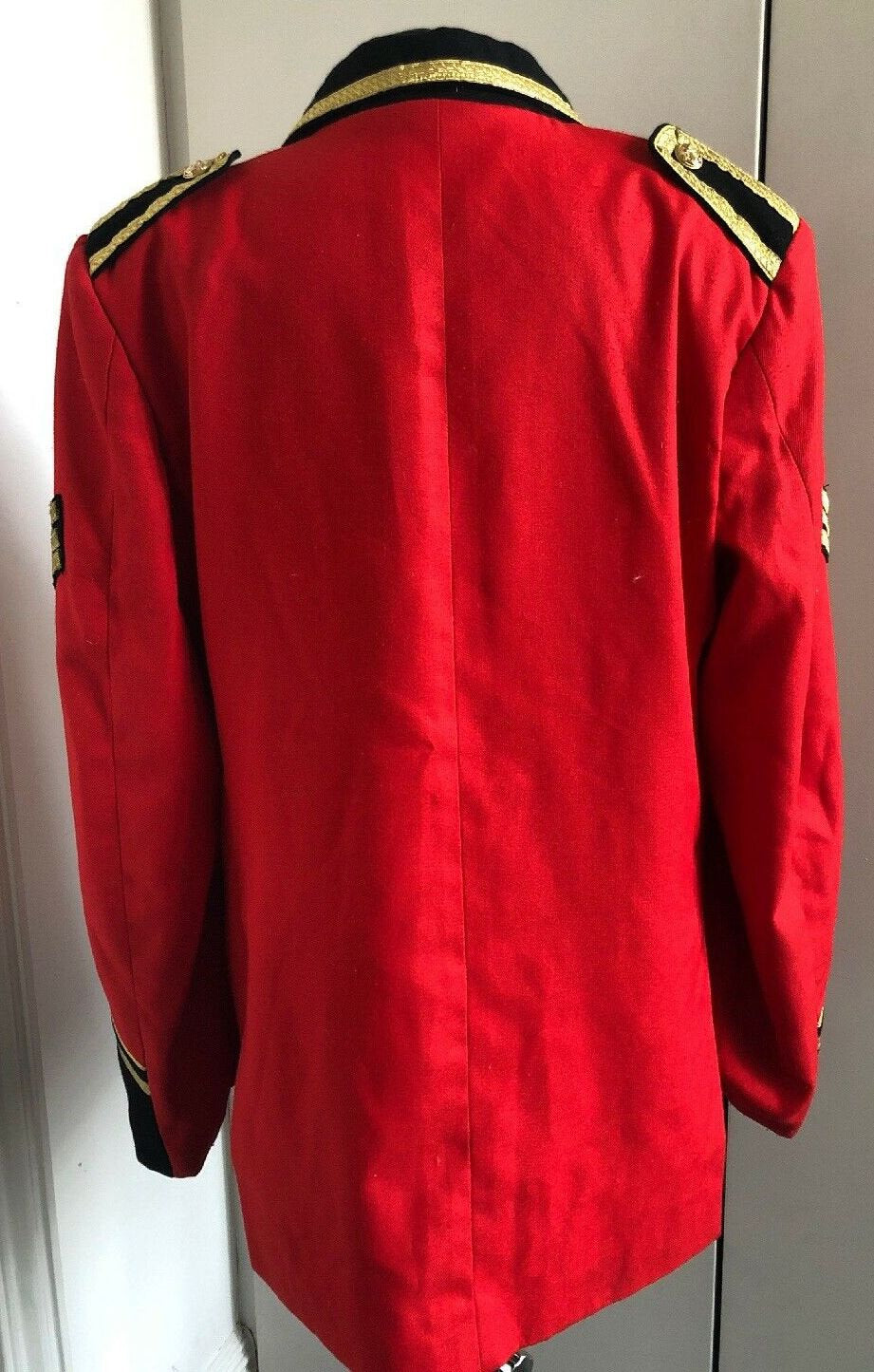 true Vintage Mens Red Wool Military Jacket With Gold Piping Size Large Etsy