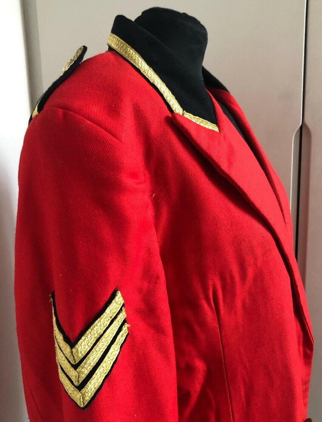 true Vintage Mens Red Wool Military Jacket With Gold Piping Size Large Etsy