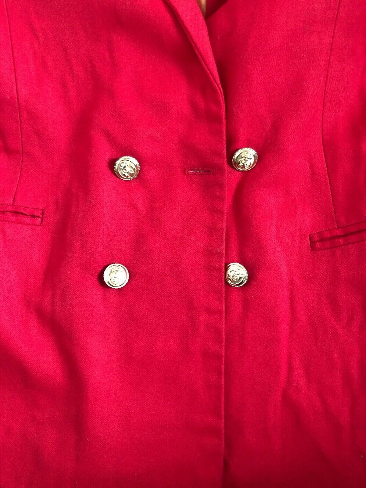 true Vintage Mens Red Wool Military Jacket With Gold Piping Size Large Etsy