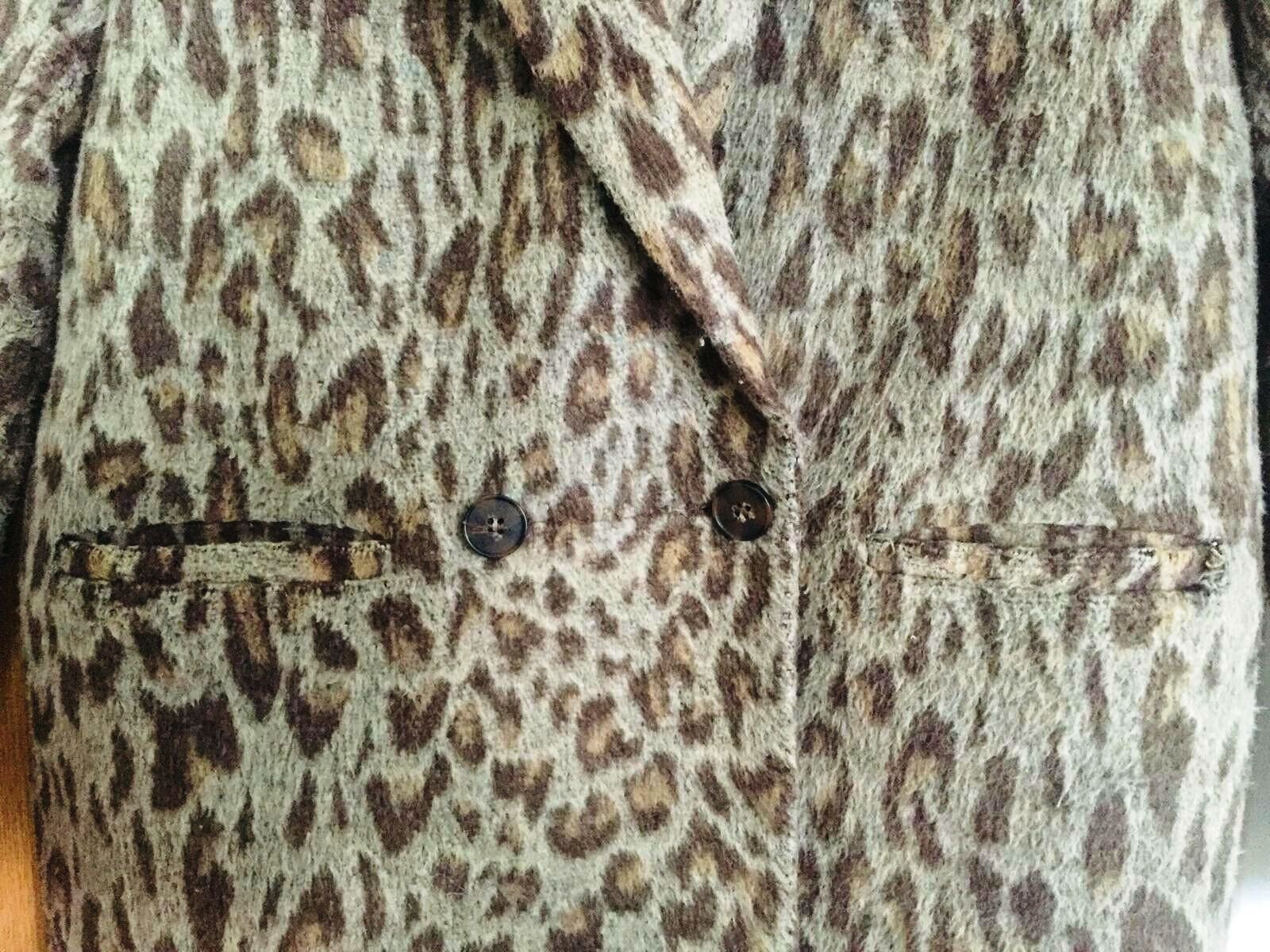 WAREHOuse VintageStyle Animal Print Ladies Coat Size10-faux fur,lined,button front Etsy