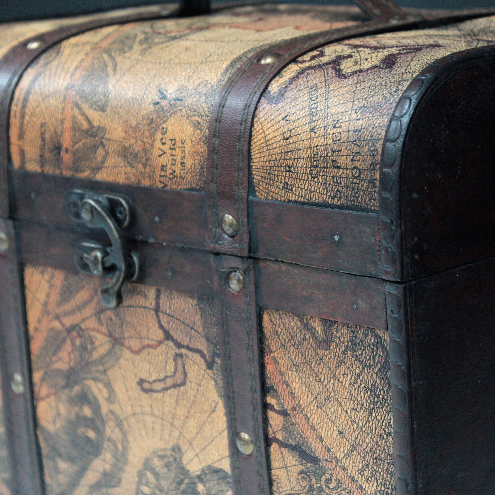 steampunk, antiqued, shabby chic Old Map Chest - Set of 3.perfect gift item, home decor Etsy