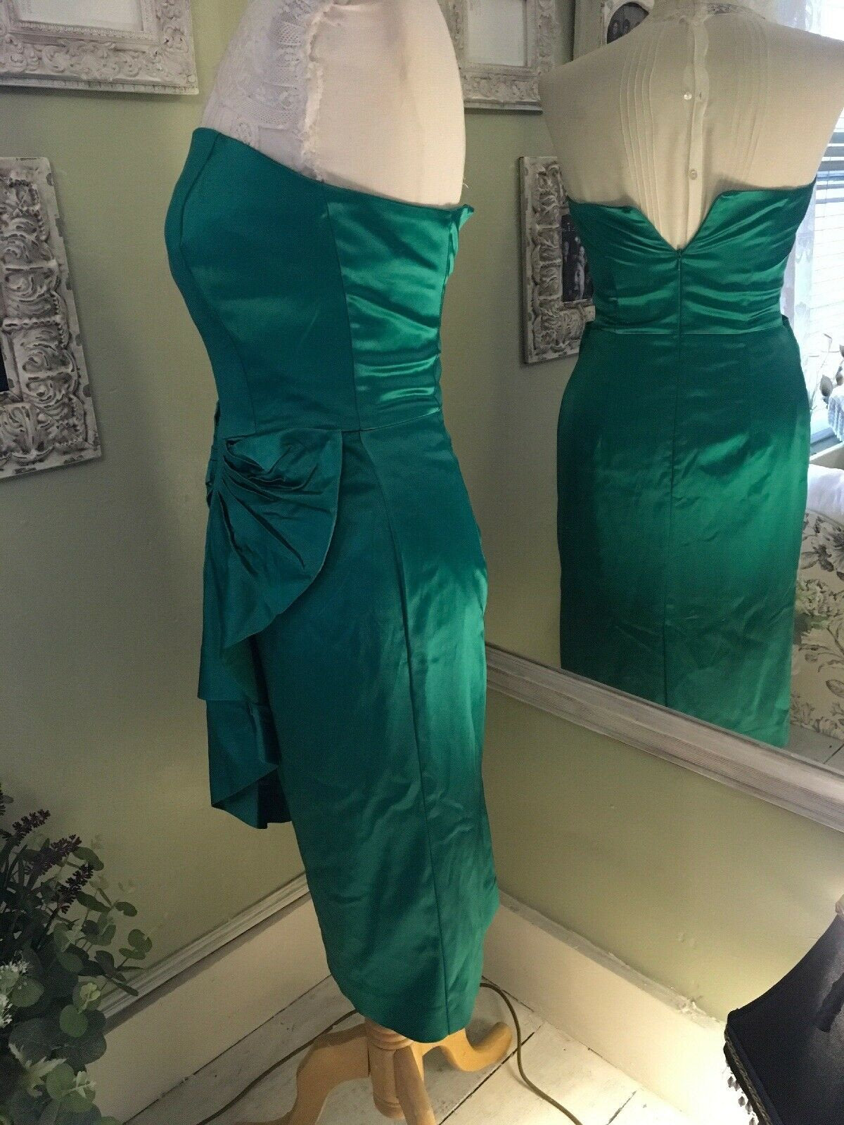 elegant & stylish ladies Oasis size 10Satine Bodycone Occasion Dress Xmas Party Emerald Etsy