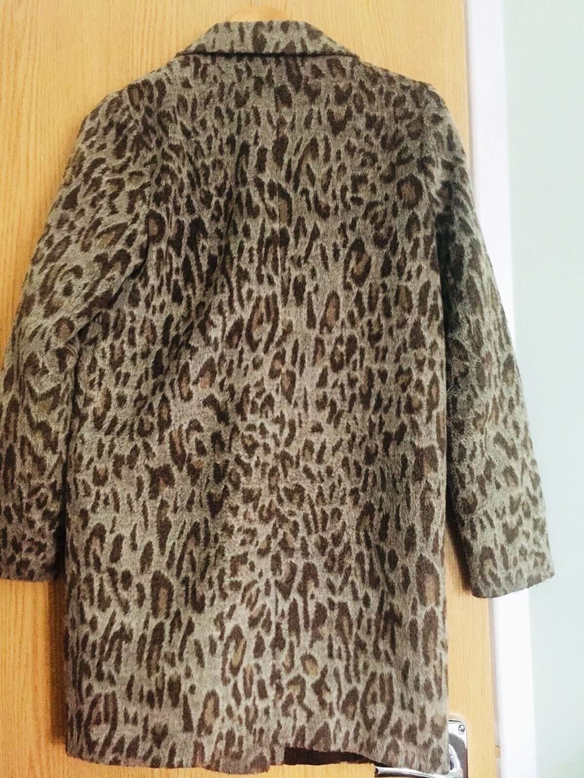 WAREHOuse VintageStyle Animal Print Ladies Coat Size10-faux fur,lined,button front Etsy