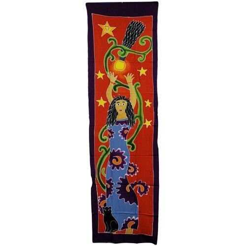 PAGAN/SPIRITUAL hand-made  Star Goddess BATIK Drop Banner/wall hanging.188x54cm--hand-made Etsy