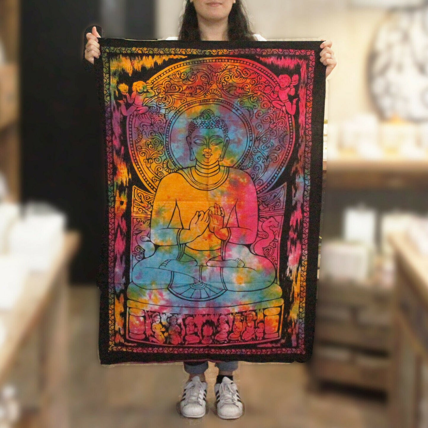 Pagan Colour hand-made Cotton WALL ART/Wall Hanging-BUDDHA-Width 78cm, Height 112cm Etsy