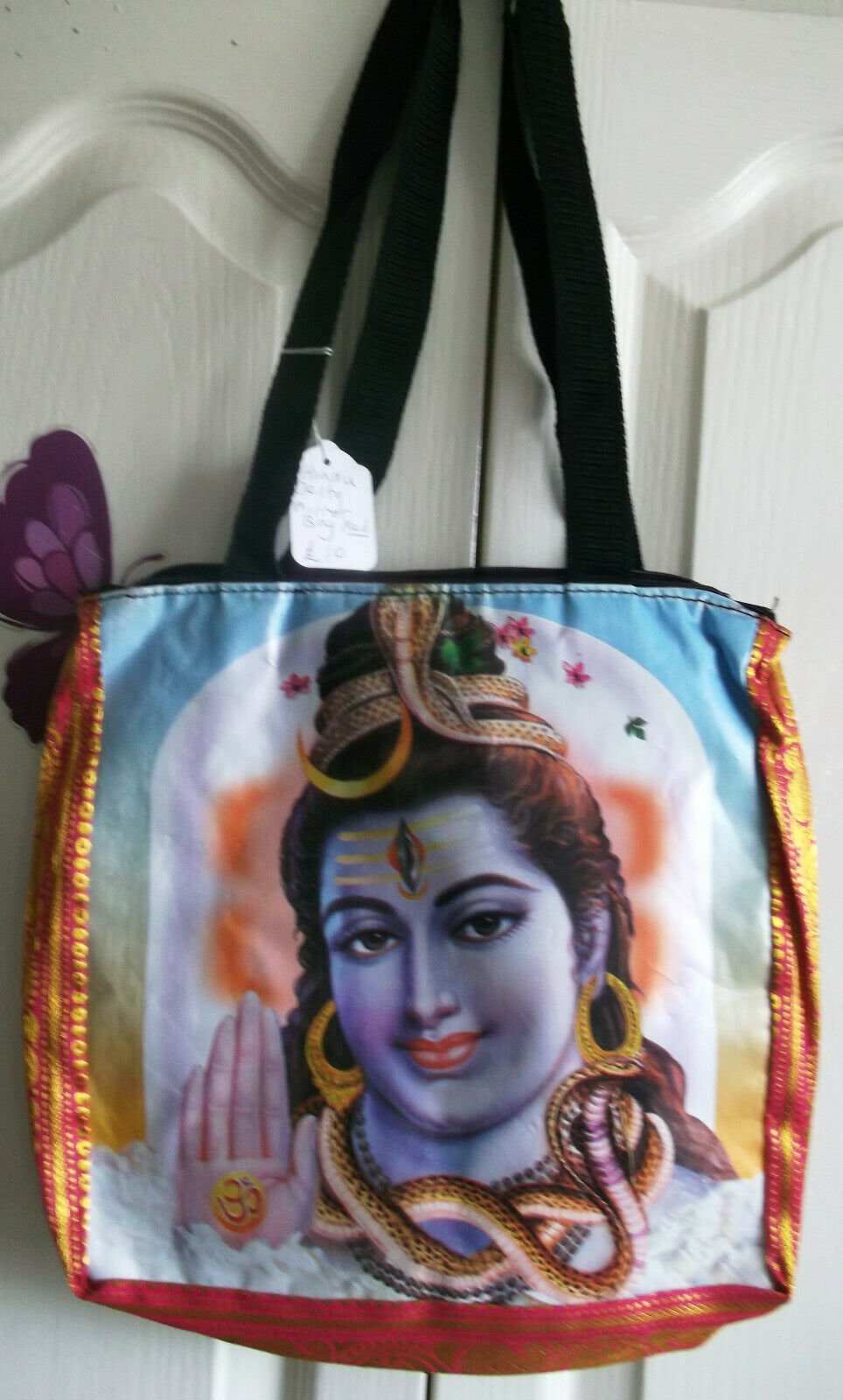 Unusual Hindu Deity Crossover/shoulder tote bag- Lined.zip fastening 29CM X34CM LONG-SHIVA Etsy