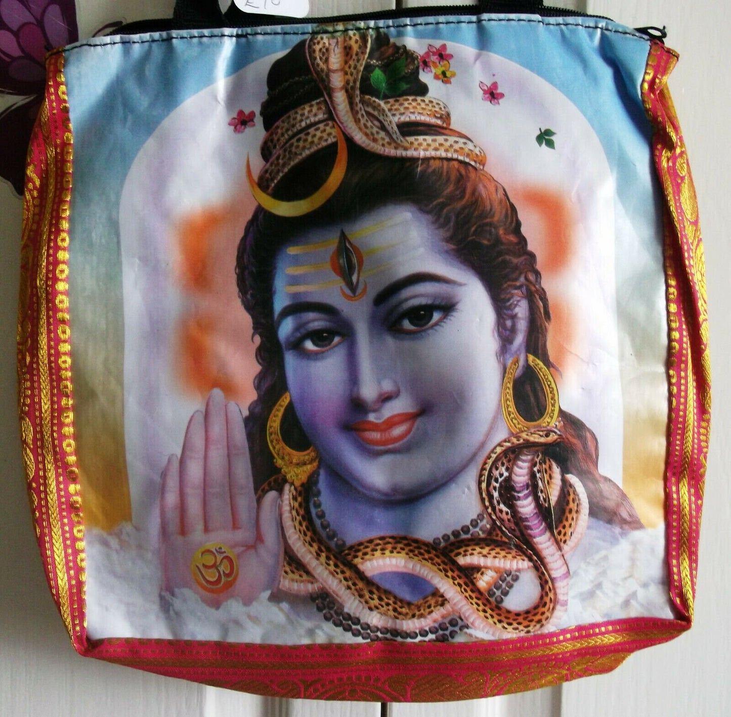 Unusual Hindu Deity Crossover/shoulder tote bag- Lined.zip fastening 29CM X34CM LONG-SHIVA Etsy