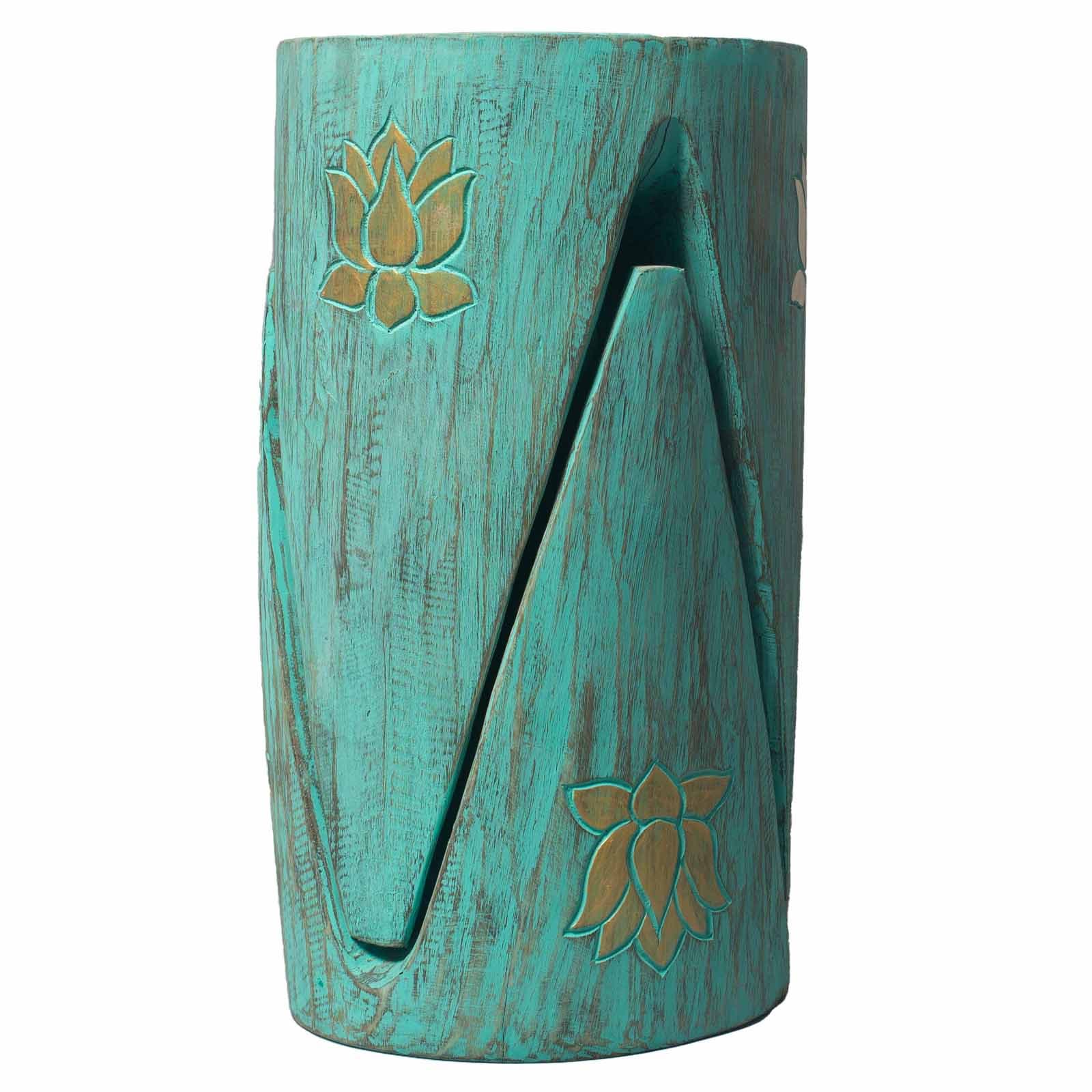 Hand-Made decorated Tribal Tables / Stools Alabasia wood. 30x30x40cm Turquoise Etsy