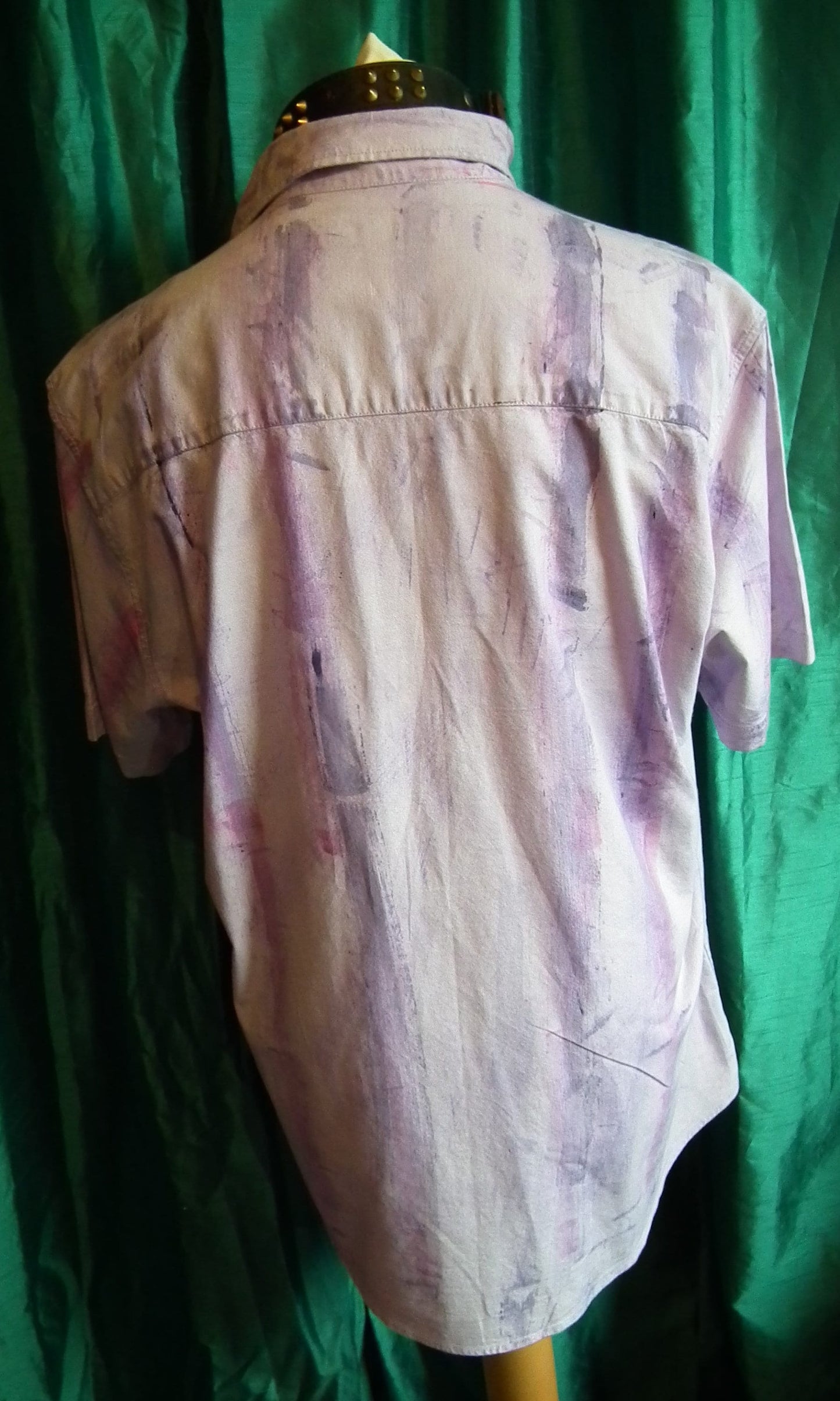 Bespoke Original  PINK/PURPLE PUNK hand-painted/patches punk unisex shirt-size xl, ch-48/50" Etsy