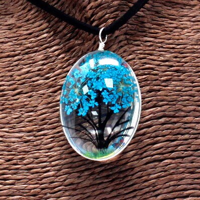 handmade Pressed Flowers Jewellery-Tree of Life jewellery set - Lavender Etsy