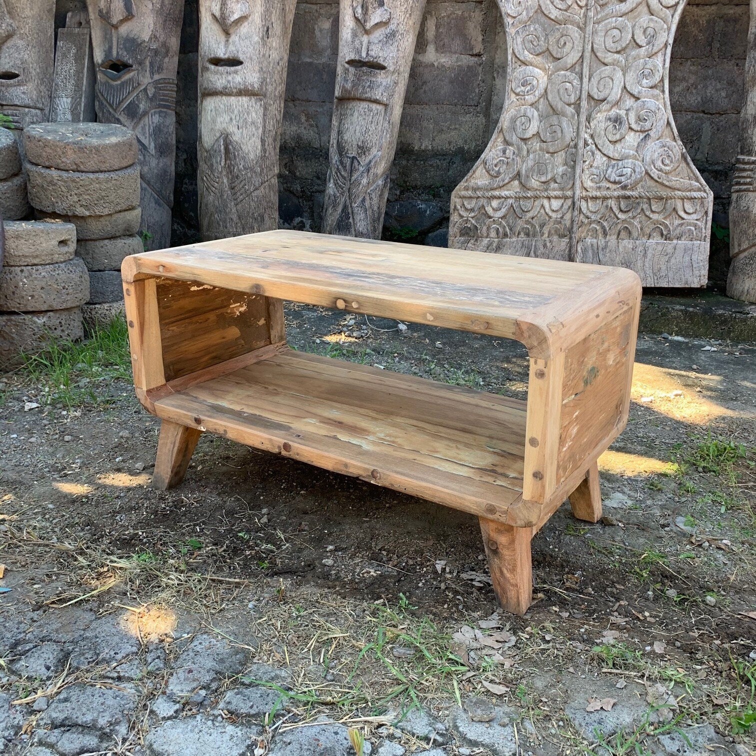 Small Coffee Table-recycled, repurposed wood, hand-crafted.unique 81x49x41 (cm) Etsy